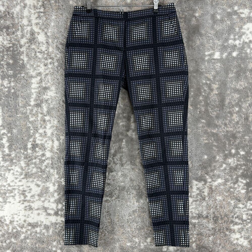 Halogen Sz 6 Taylor Fit Tapered Flat Front Crop Ankle Pants Geometric Print